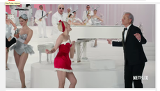 Bill Murray and Miley Cyrus dance in "A Very Murray Christmas."