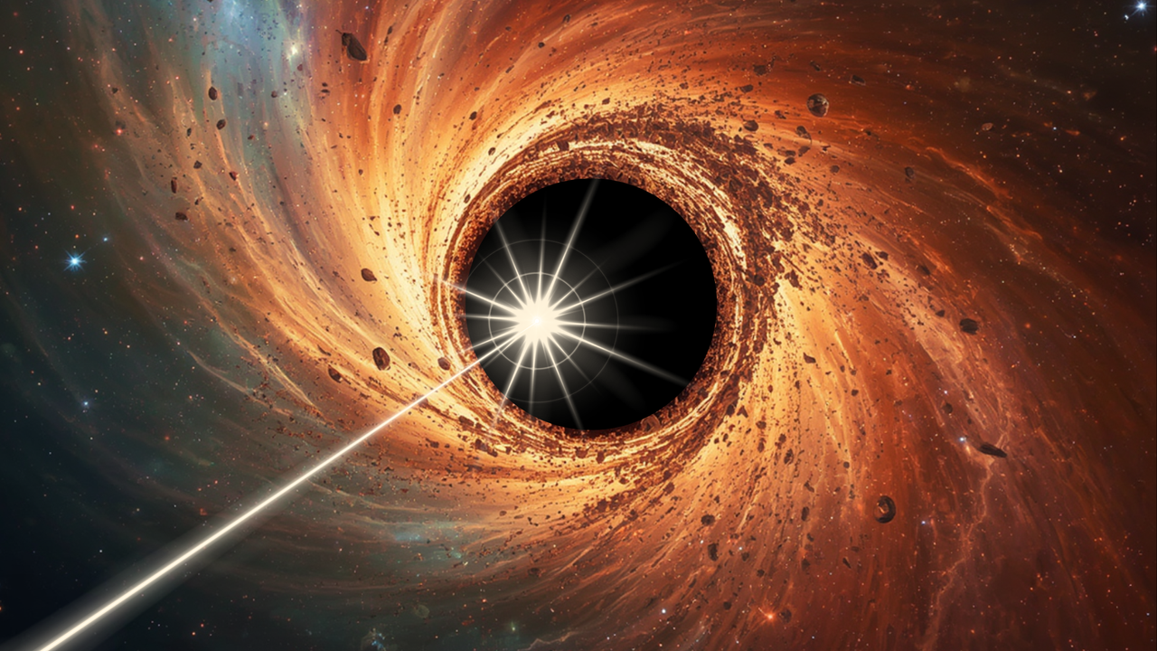 Dark matter could magnify the jets of a ravenously feeding supermassive black hole