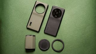 Xiaomi 13 Ultra camera kit accessory on green background