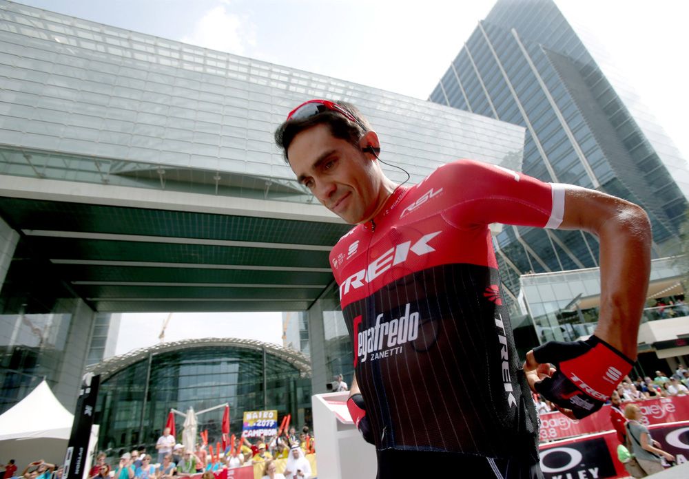 Alberto Contador in his new Trek-Segafredo colours