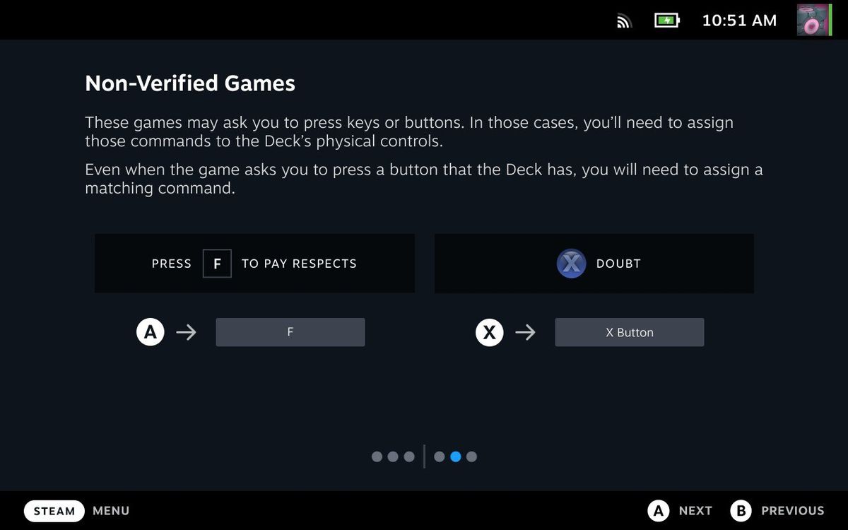 Steam deck button mapping