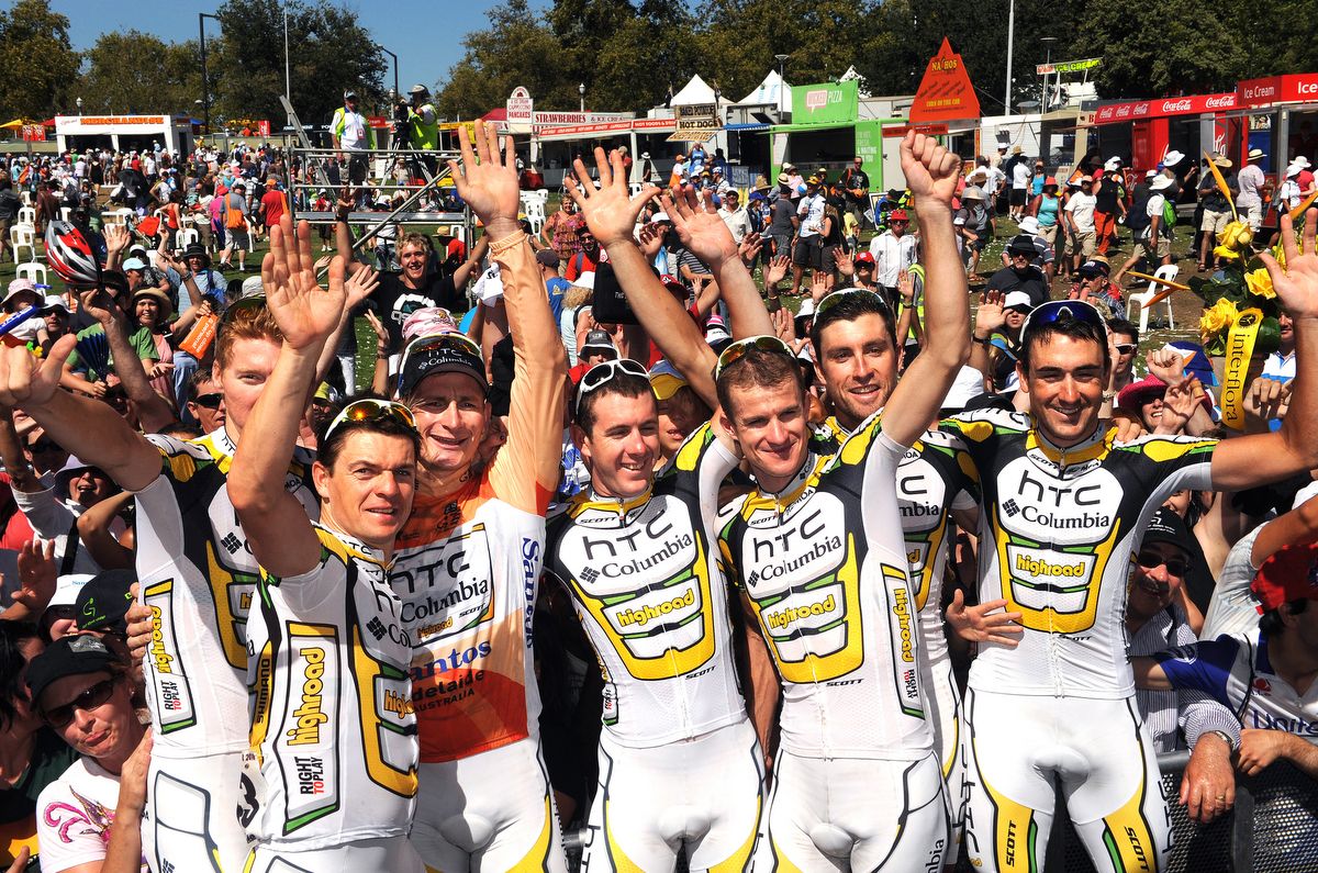 HTC celebrate Andre Greipel's overall win in 2010