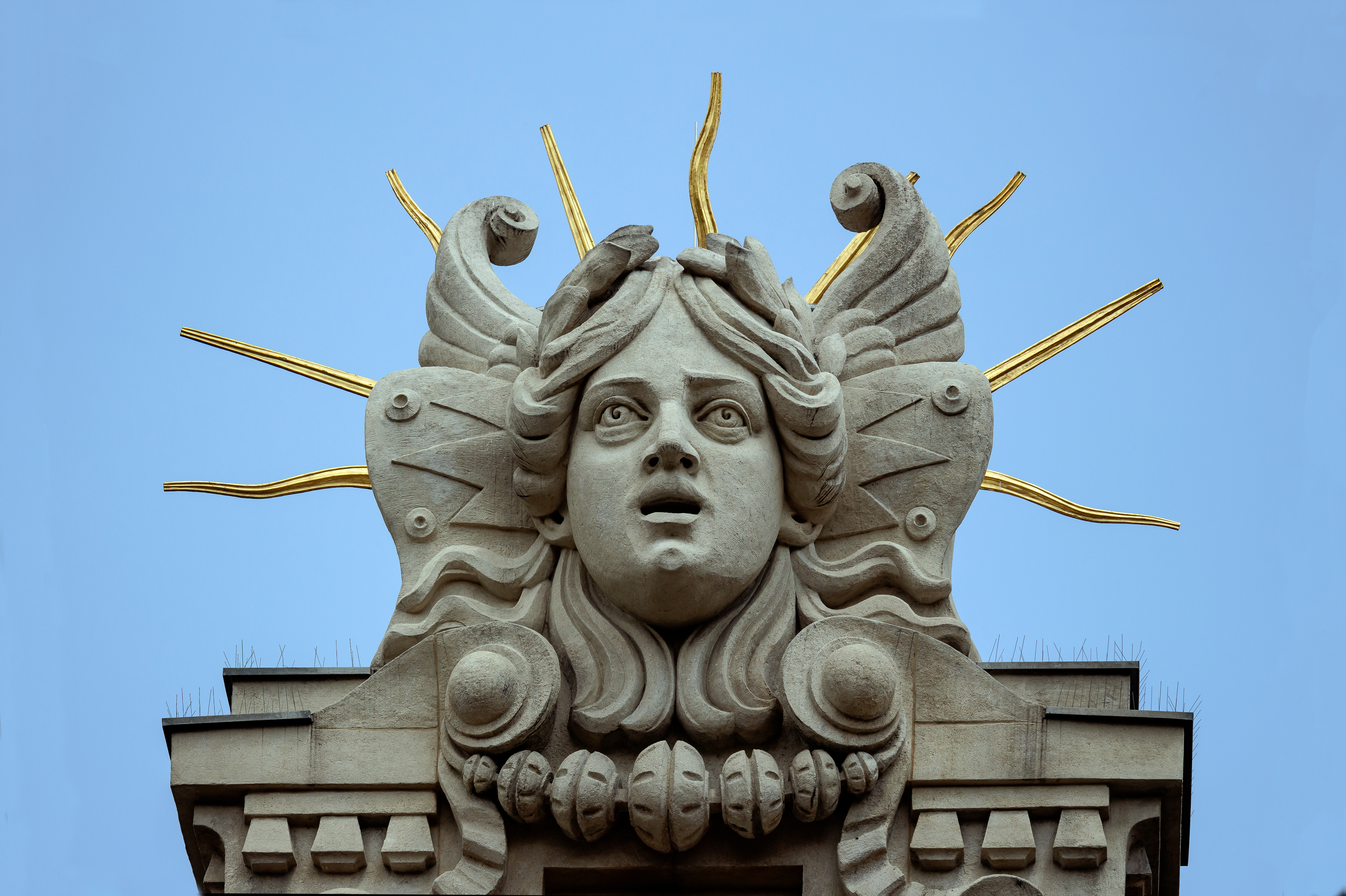 Stone Medusa sculpture