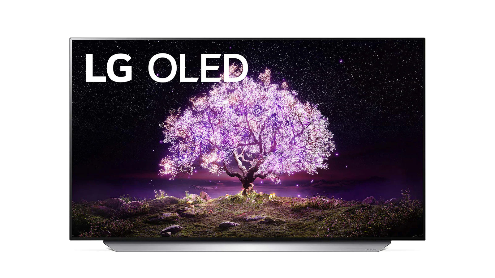 LG OLED55C1 on white background