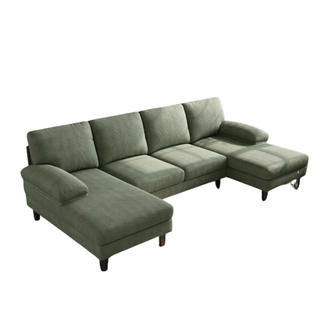 green corduroy sectional sofa