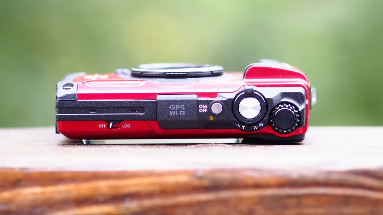 A red OM System Tough TG-7