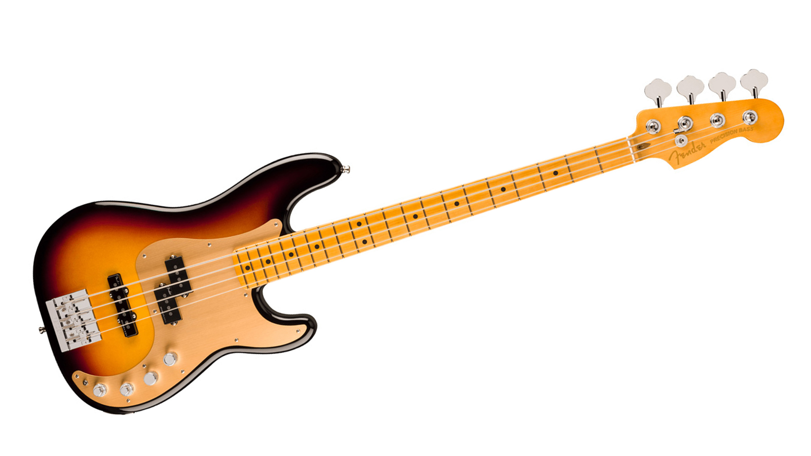 Fender American Ultra II P-Bass on a white background