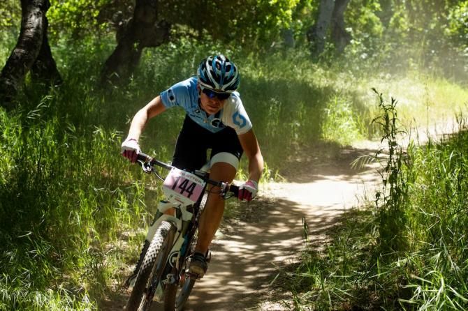 Chloe Woodruff, racing for the Crankbrothers team, is another American off to a good start for the year.