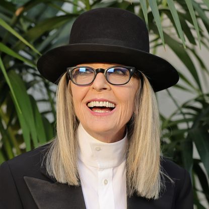 Diane Keaton attends the Ralph Lauren SS23 Runway Show at The Huntington Library, Art Collections, and Botanical Gardens on October 13, 2022