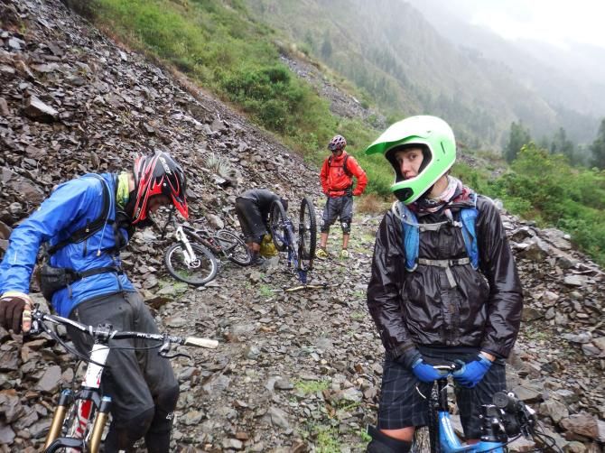 Although none of the team got flats during the pre-ride, the people we were riding with did. That should have warned me to be careful about my line choice during the race.