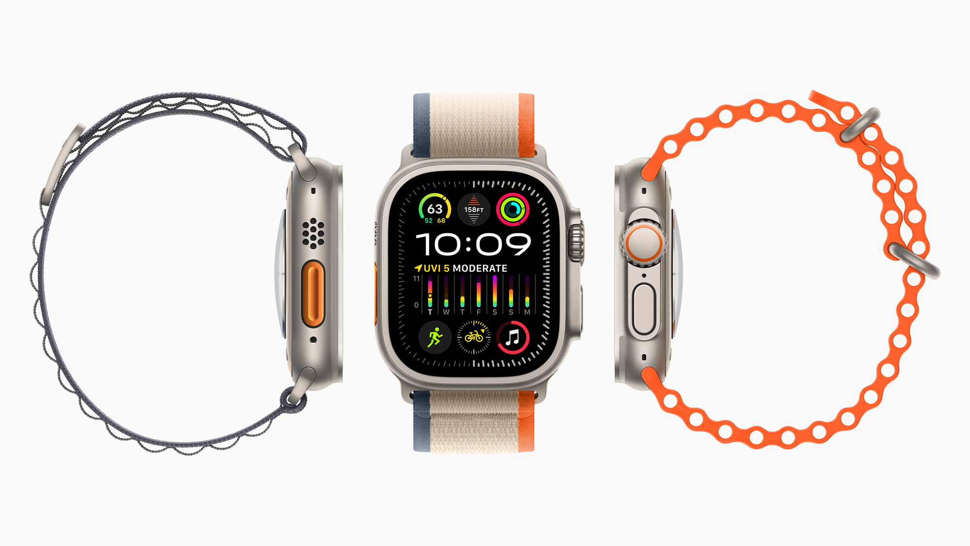 Apple Watch Ultra 2 watch face and straps