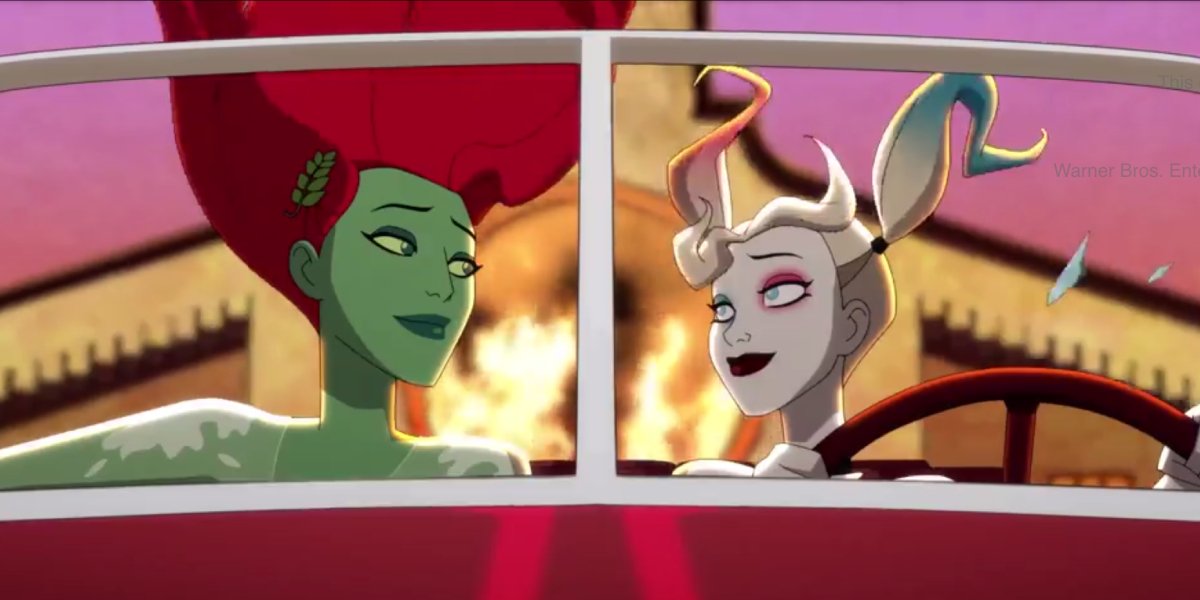 Lake Bell as Poison Ivy and Kaley Cuoco as Harley Quinn on Harley Quinn