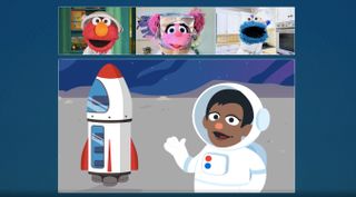 Former NASA astronaut Mae Jemison guest stars (in animated form) on "Sesame Street" on Jan. 27, 2022. 