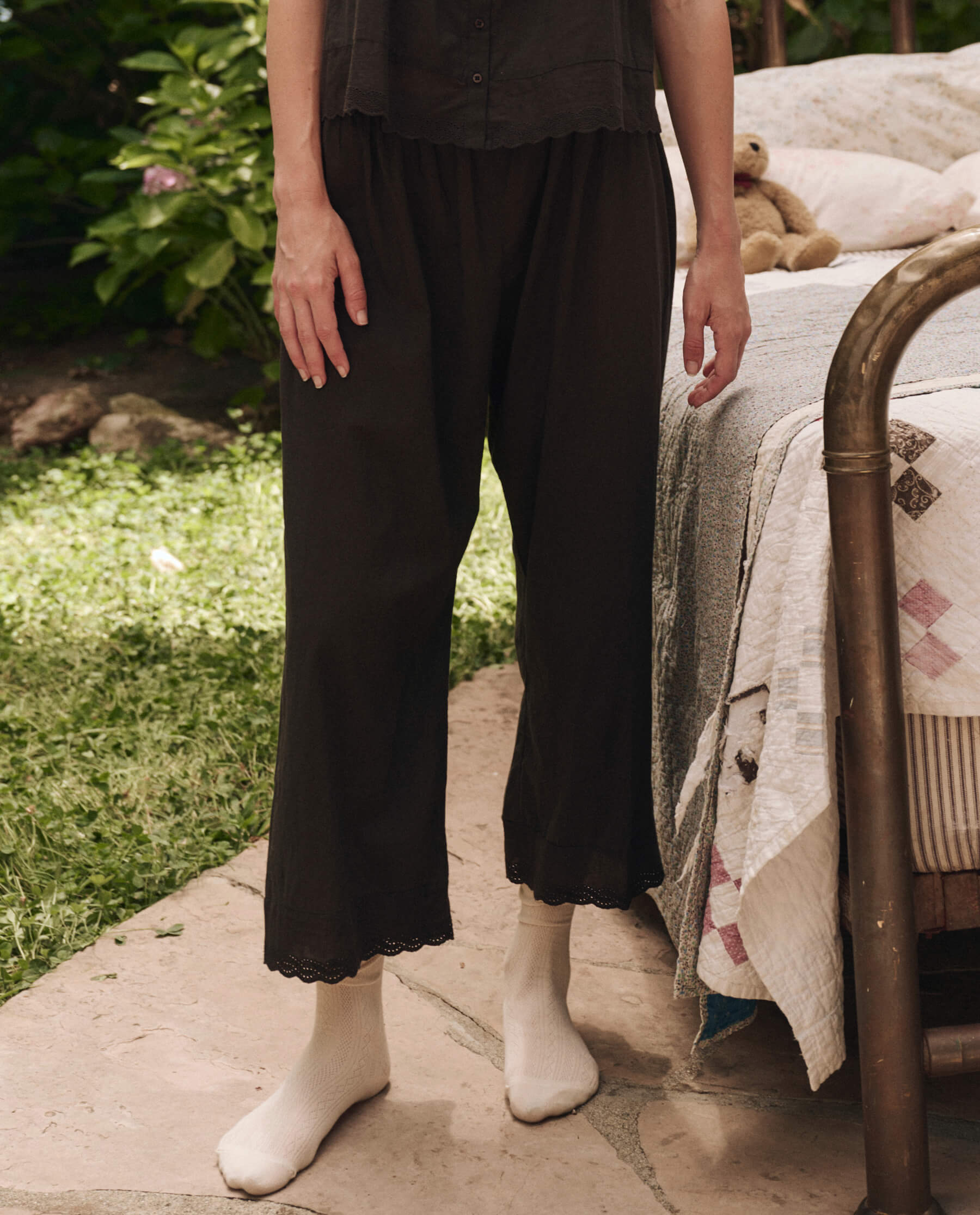 The Eyelet Easy Sleep Pant. -- Black - Black / 0 / Sb805e984