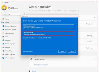 Windows 11 Local reinstall