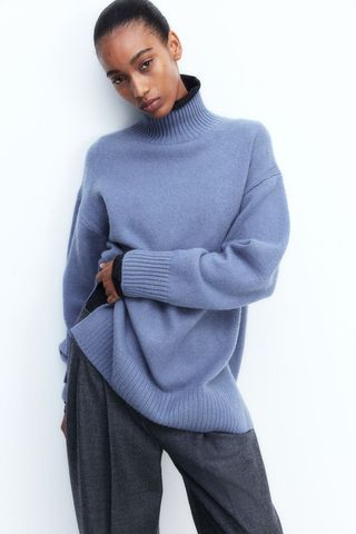 Oversized Polo-Neck Jumper