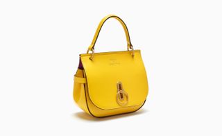 Sunshine yellow calf leather handbag
