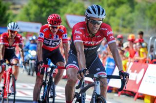 Alberto Contador (Trek Segafredo) finishes ahead of Chris Froome (Team Sky)