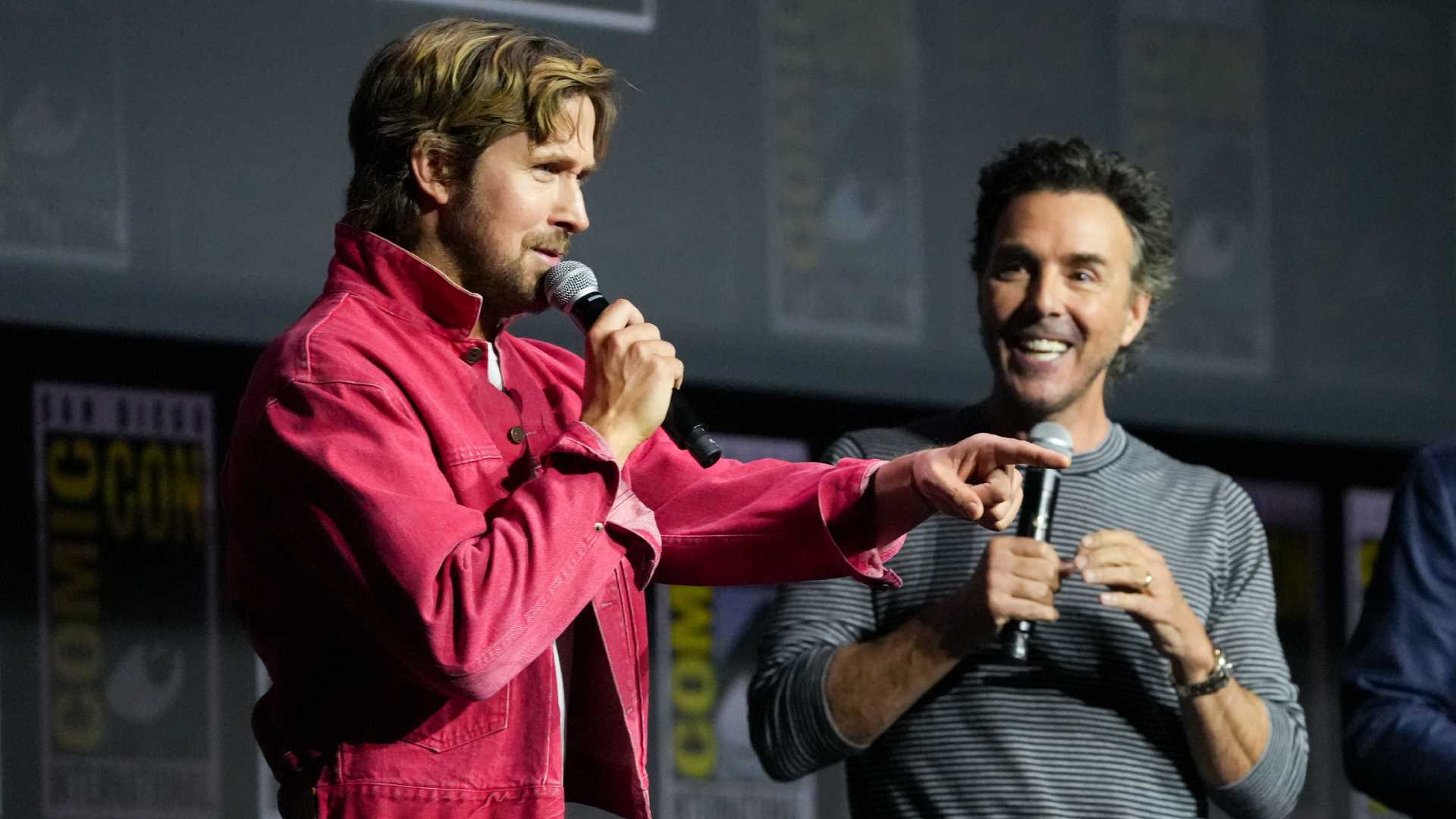 Ryan Gosling and Shawn Levy presenting Ghost Rider at San Diego Comic-Con