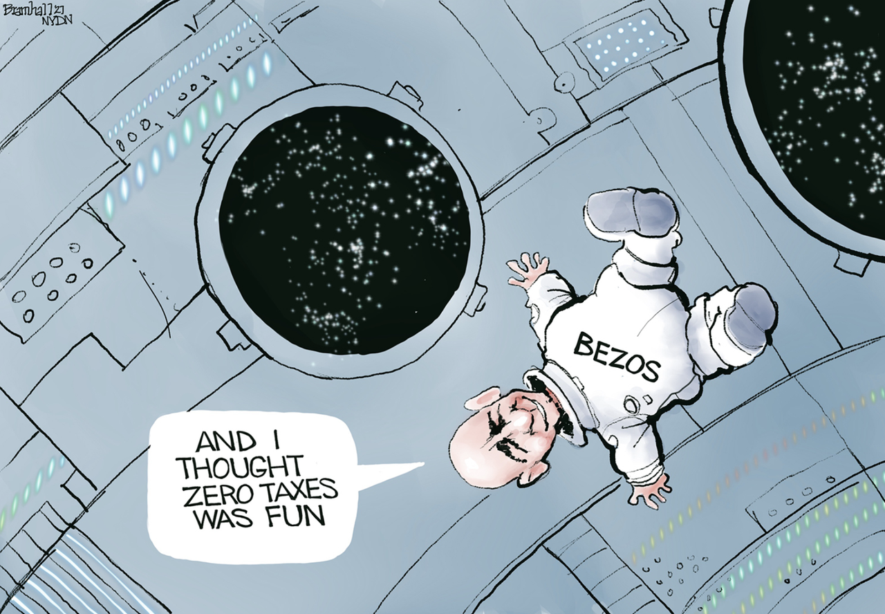 happy, floating bezos