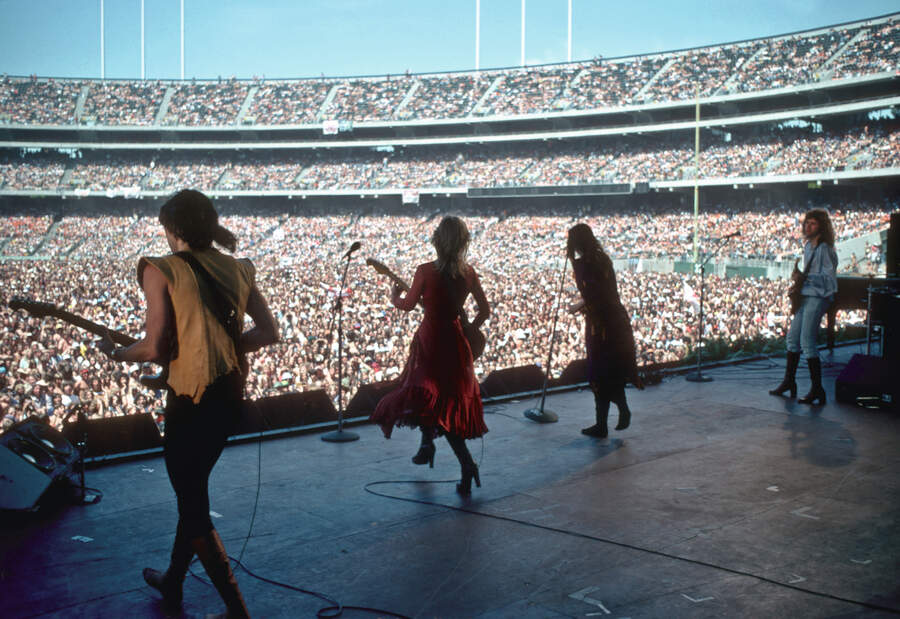 Heart onstage at the Oakland Coliseum on May 30, 1977 in Oakland, California