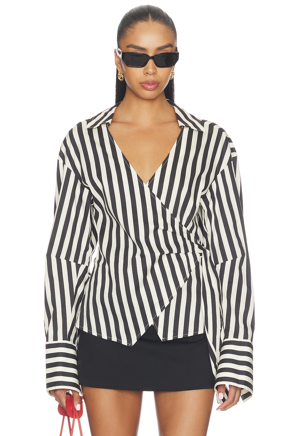 Anya Poplin Wrap Top