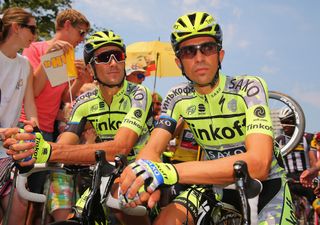 Ivan basso and Alberto Contador are ready for the start.