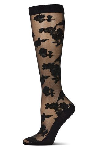 Floral Fantasy Sheer Knee High Socks