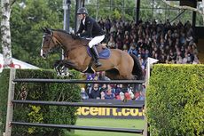 Trevor Breen riding Adventure De Kannan in the Hickstead Derby 2013