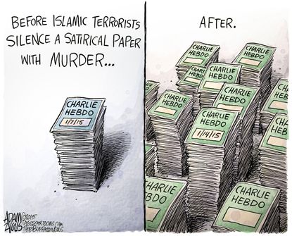 Editorial cartoon world Charlie Hebdo terrorism