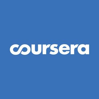 Coursera logo on blue background