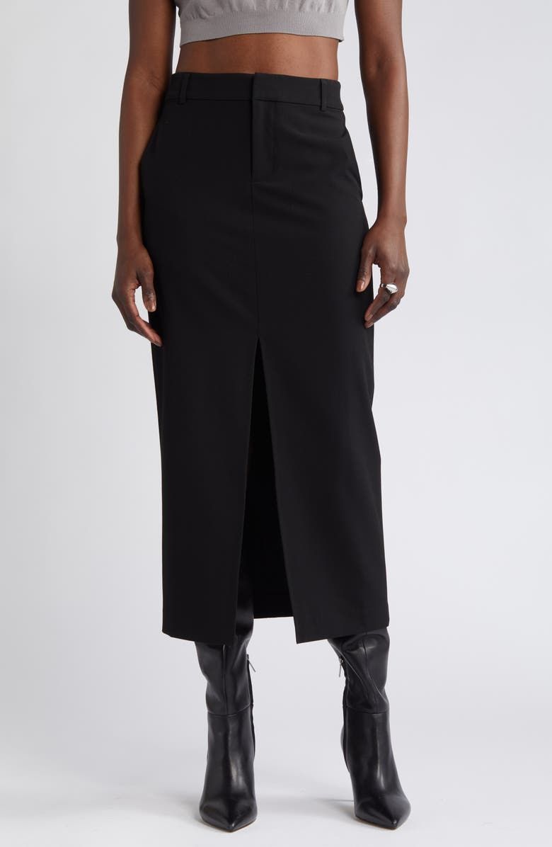 Suited Midi Column Skirt