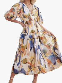 Sissyaki Women's Boho Floral Midi Dress Smocked Beach Flowy Dress, $47 (£36) | Amazon