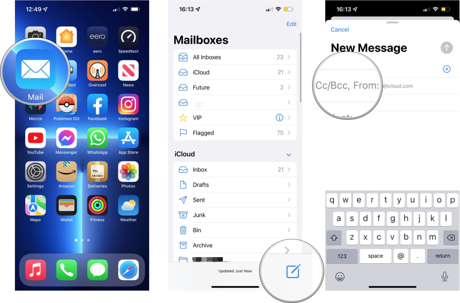 how to hide mail app on iphone