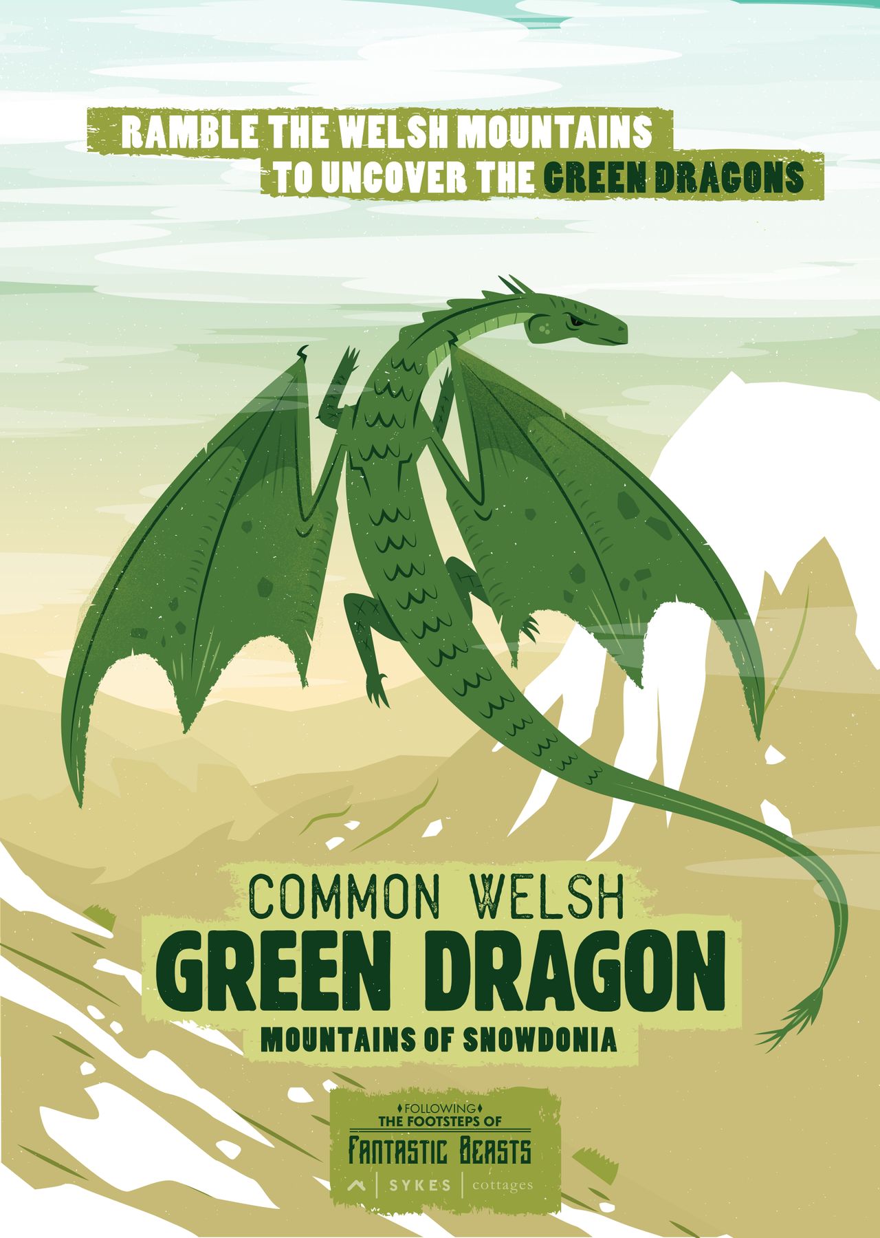 These huge Welsh dragons live in mountains and feed on small mammals