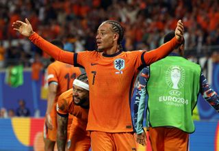 Xavi Simons in action for the Netherlands at Euro 2024