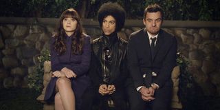 Zooey Deschanel, Prince and Jake Johnson in New Girl Season 3 episode