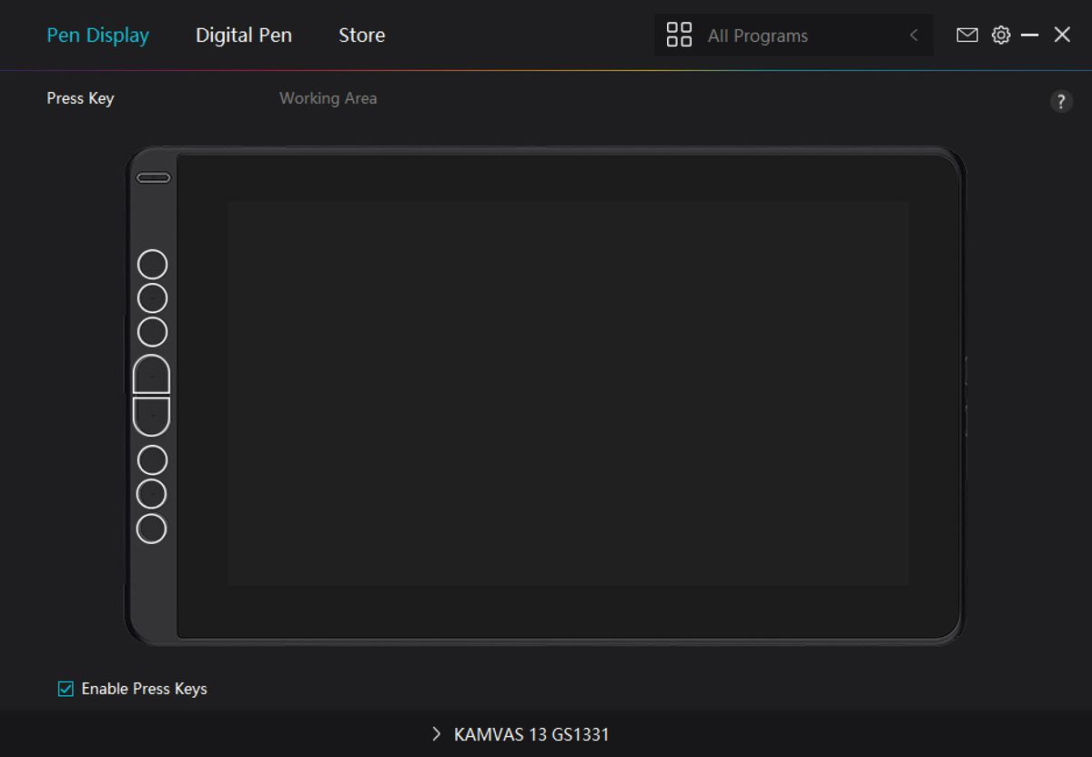 Screenshot from the Huion Kamvas 13