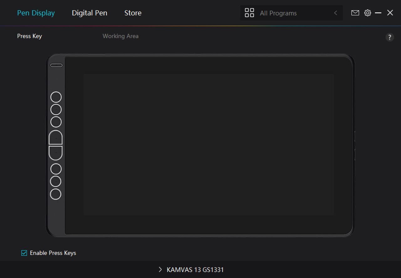 Screenshot from the Huion Kamvas 13