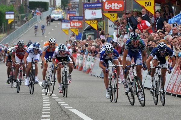 The uphill finish went to the lanky Mangel.