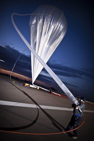 Red Bull Stratos Balloon Inflation