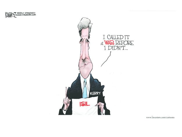 Political cartoon Kerry ISIS world