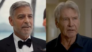 George Clooney in Ticket to Paradise/ Harrison Ford in Shrinking (side by side image) 