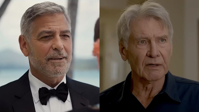 George Clooney in Ticket to Paradise/ Harrison Ford in Shrinking (side by side image) 