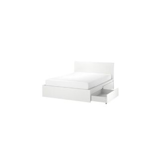 MALM High bed frame/4 storage boxes