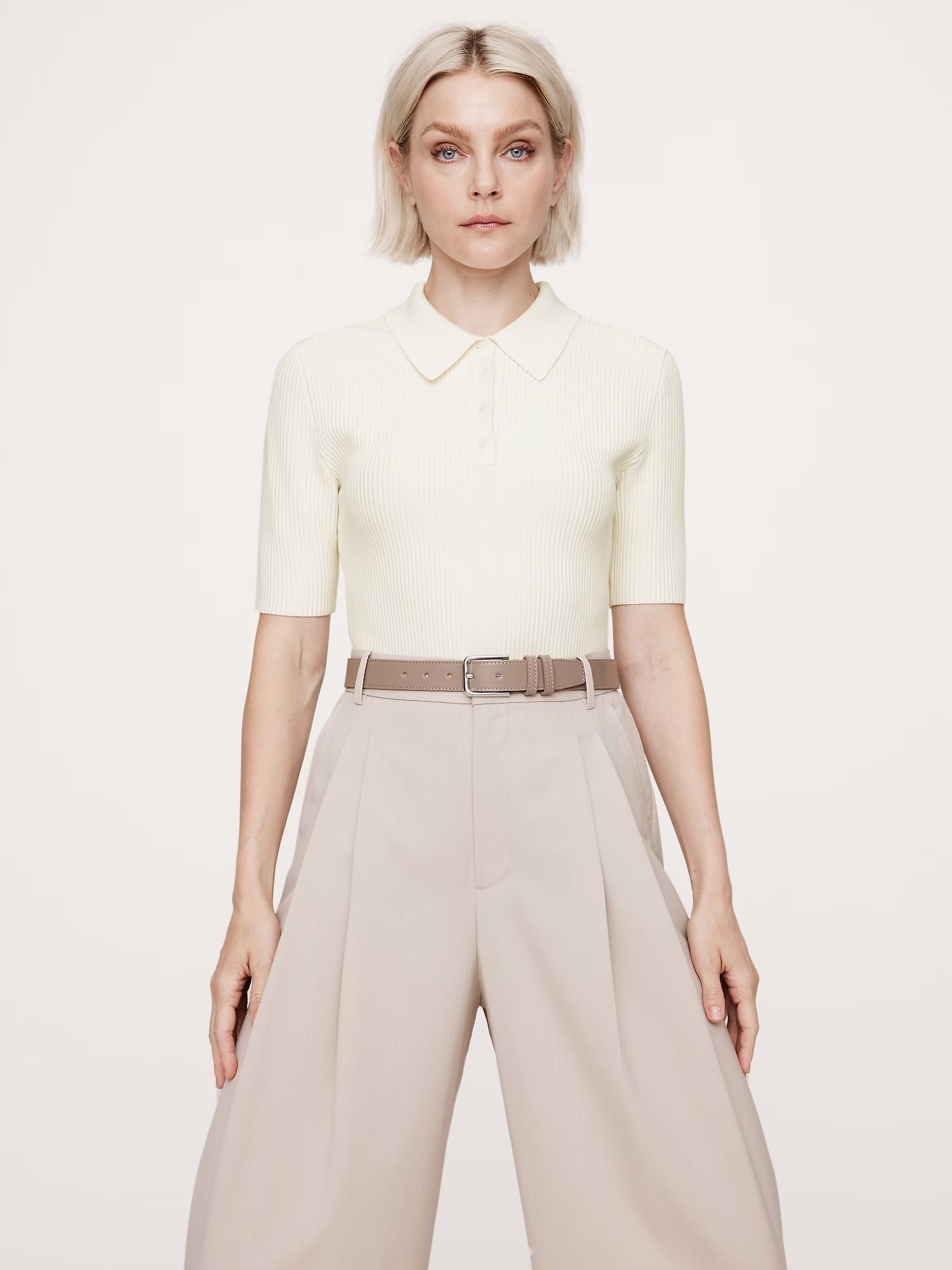 banana republic, Sculpted Cropped Polo