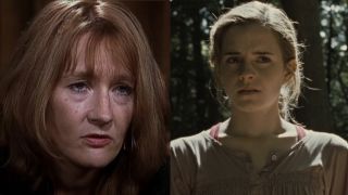 Rowling on 60 Minutes and Watson in Harry Potter 7 side by side