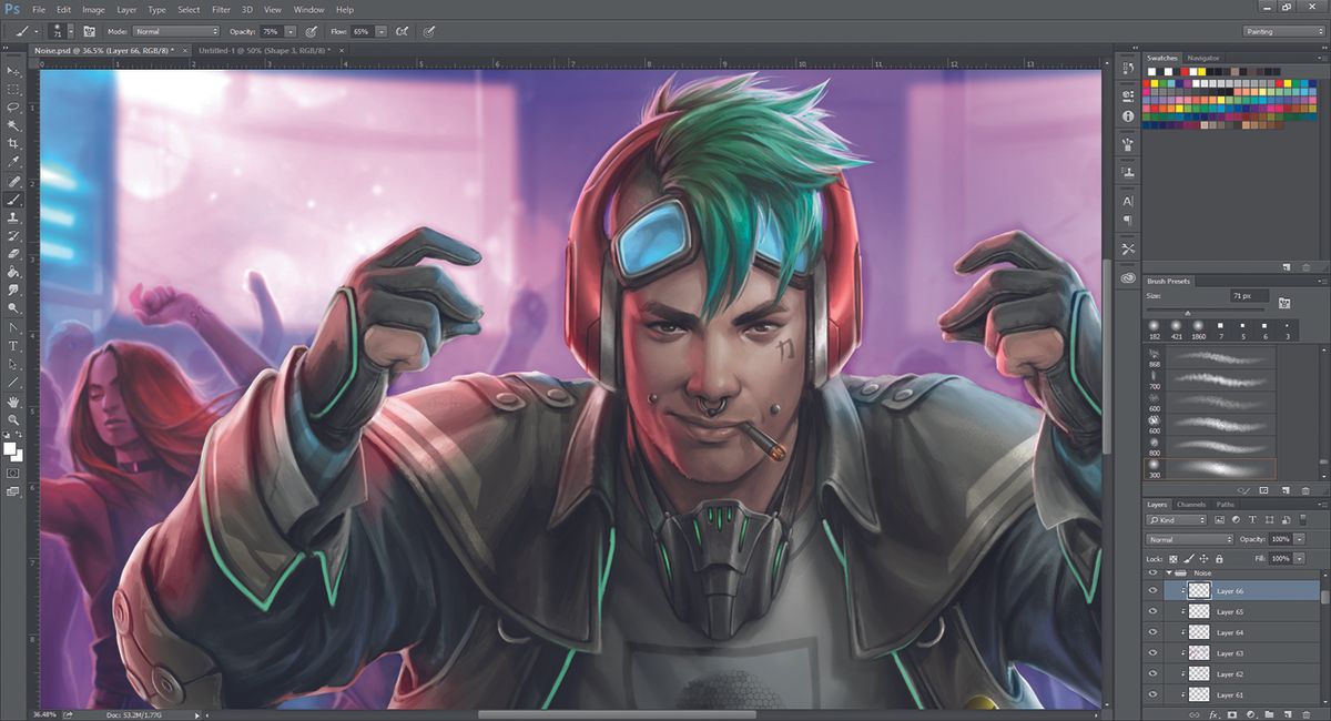 Use Color Doge layers to give your interface a nice holographic glow