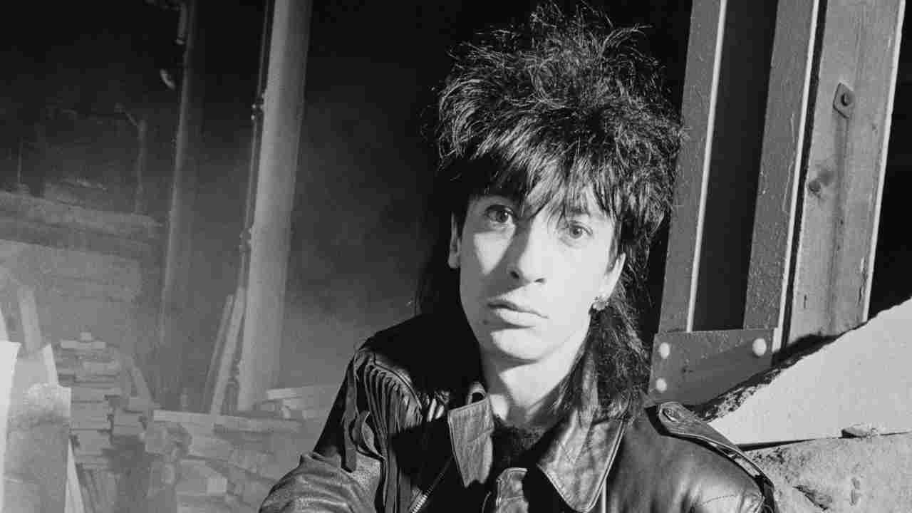 Lords Of The New Church bassist Dave Tregunna posing for a photograph in 1982