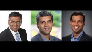 From left:  Shuvankar Roy, Comcast; andSumit Banerjee and Abhinav Saksena, Accenture Strategy